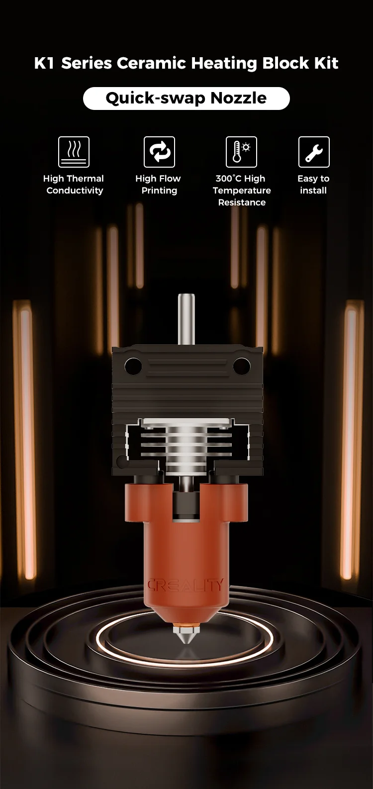 HOTEND K1 MEJORA Kit Bloque De Calentamiento De Cerámica Creality Serie K1 4001030128 c1