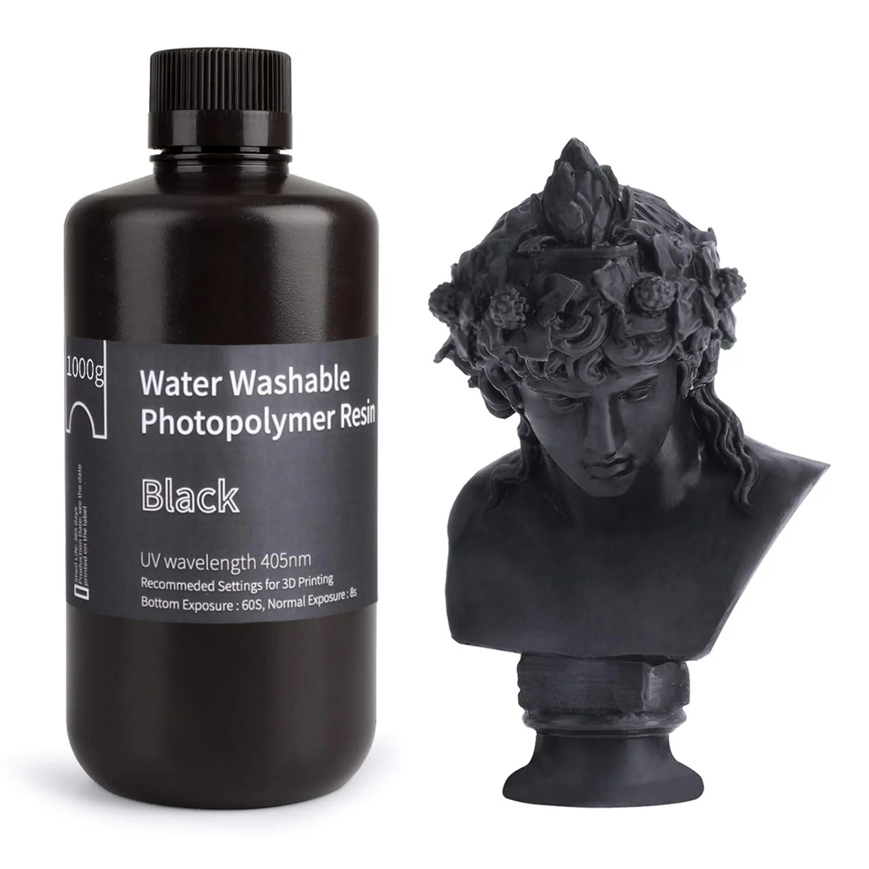 NEGRO LAVABLE AL AGUA RESINA ELEGOO 1kg 50.103.0006