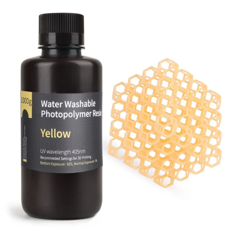 RESINA ELEGOO LAVABLE AL AGUA 1 KG AMARILLO 50.103.0012