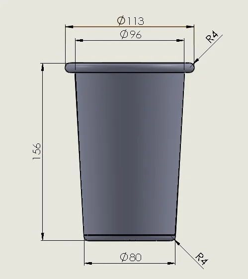 1L MOD2 BAJO VASO ALUMINIO VASO  UN POCO DE RUIDO SIN STL (SOLO VASO DE ALUMINIO SIN PIEZAS IMPRESAS) 11.5 (diametro superior) - 8 (diametro inferior) - 16 (altura),(LAS MEDIDAS PUEDEN VARIAR)