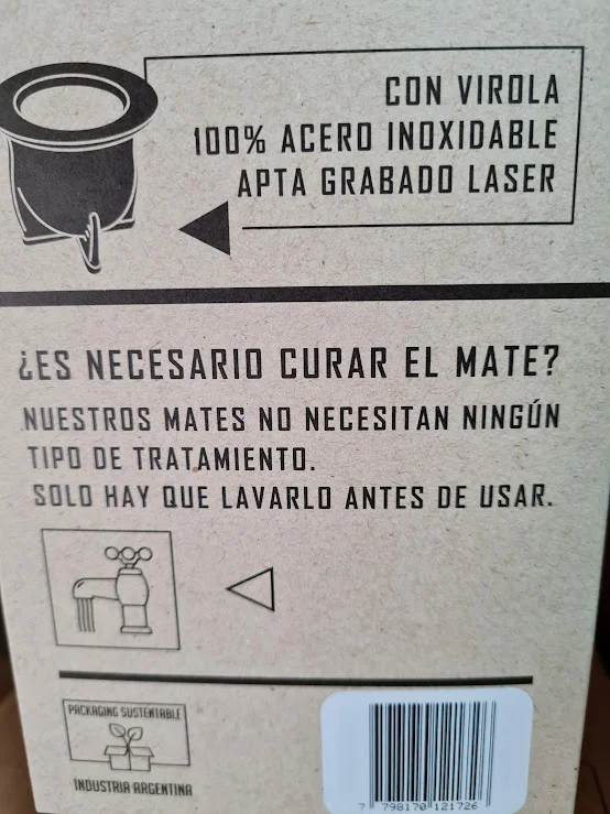 Azul MATE LASERABLE con bombilla acero inoxidable