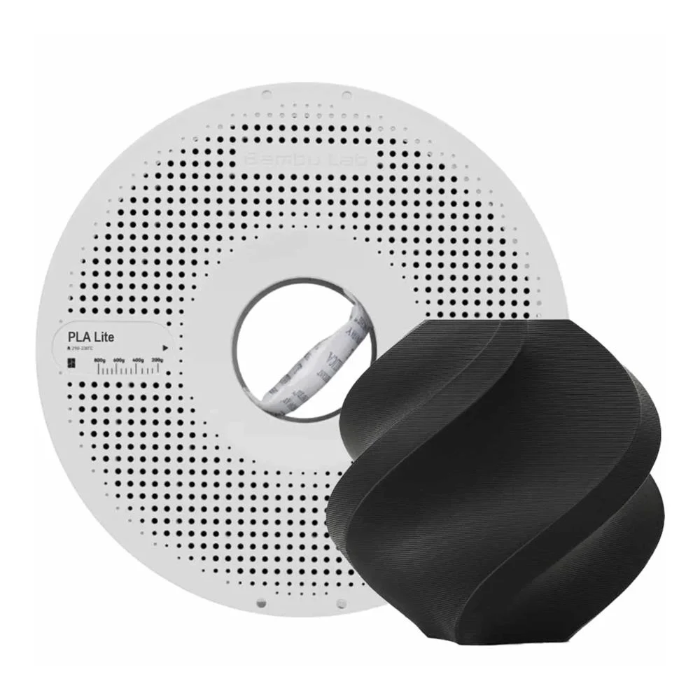 NEGRO PLA Bambu Lab Lite CON CARRETEL Filamento 1kg 1.75mm BLACK 40838