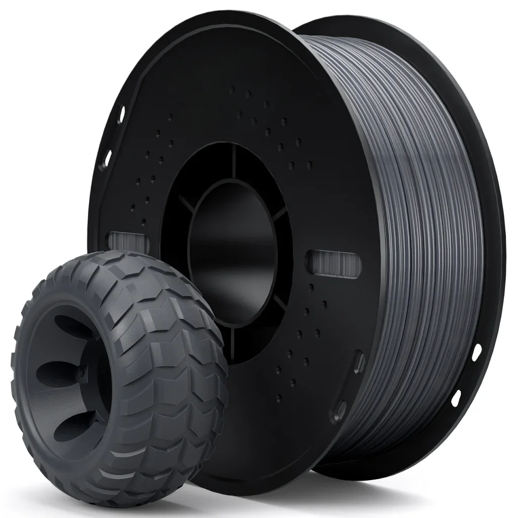 FLEXIBLE GRIS FILAMENTO ELEGOO TPU 95A 1KG 1.75mm (BOBINA PLASTICA) 50.203.0573