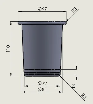 x100 a pedido por encargue 500ML MOD2  VASO ALTO ALUMINIO SIN STL (SOLO VASO DE ALUMINIO SIN PIEZAS IMPRESAS) 9,3cm (diametro superior) - 7cm (diametro inferior) - 11,3cm (altura),(LAS MEDIDAS PUEDEN VARIAR) (Copia)