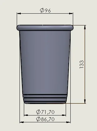 600ML MOD2  8.4cm arriba 7cm abajo 13cm alto VASO ALUMINIO VASO SIN STL (SOLO VASO DE ALUMINIO SIN PIEZAS IMPRESAS,LAS MEDIDAS PUEDEN VARIAR)