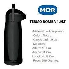 termo Mor, NEGRO, modelo bomba, 1.9litros (copia)