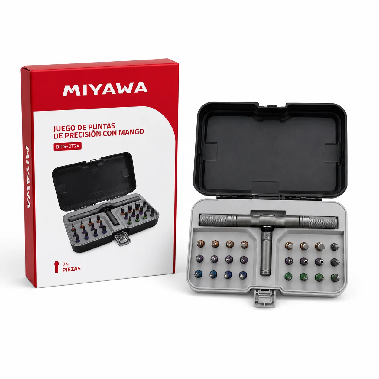Juego de puntas de precisión con mango en T 24 piezas MIYAWA DJPS-0T24
