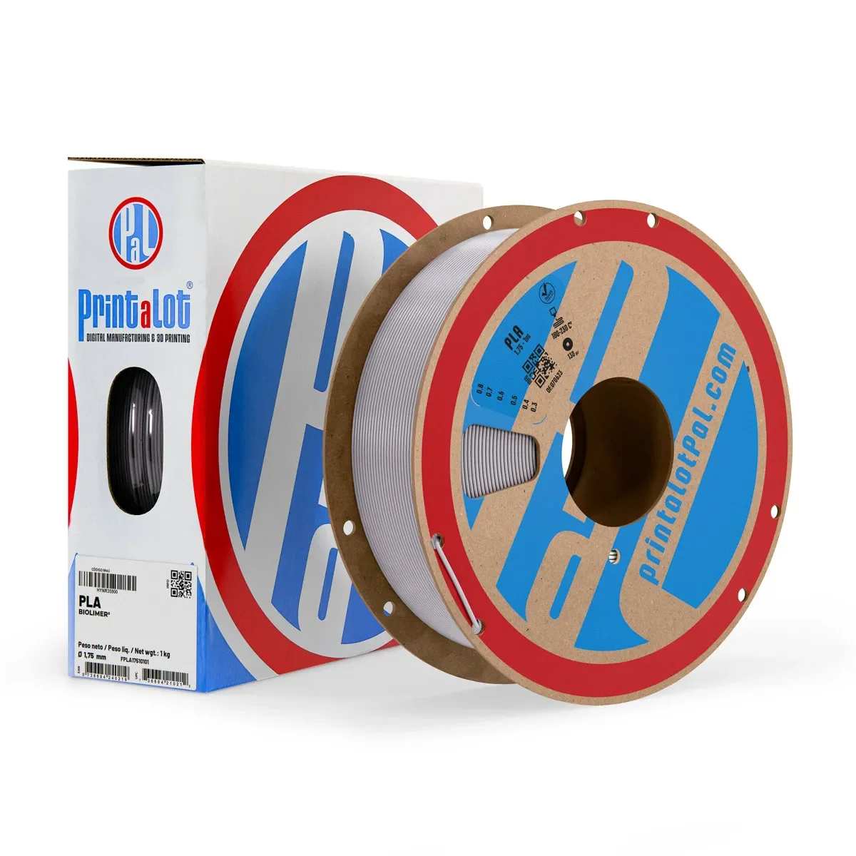 GRIS CLARO PLA PrintaLot x1KG Filamento 3D DIAMETRO 1,75mm