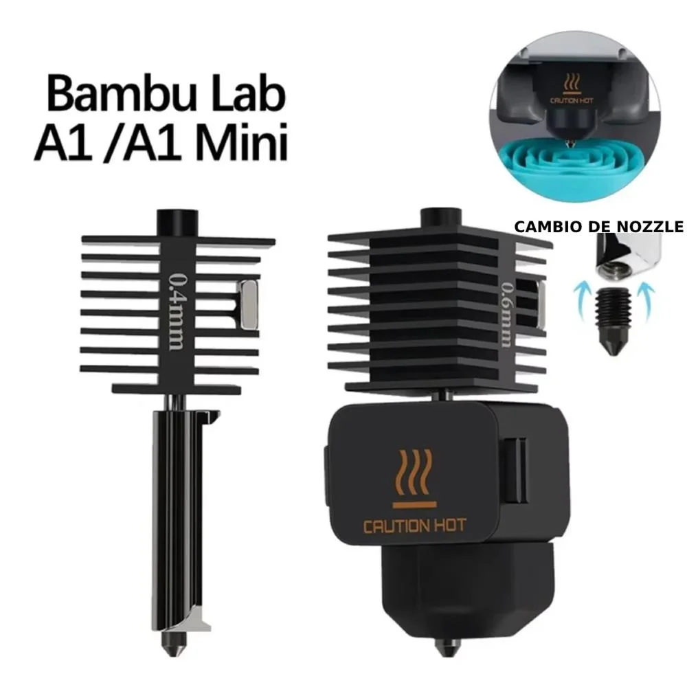 0.8 A1 Hotend Bambu Lab  alta velocidad Acero Inoxidable pico Upgrade generico 32794