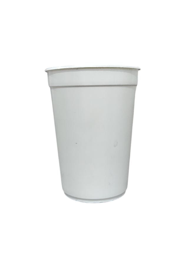 Blanco Vaso Milkshake de plastico polimero con sorbete 300 ml - AT
