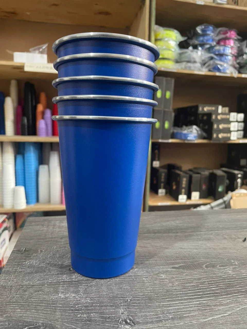 VASO ALUMINIO LASERABLE FERNETERO AZUL LISOS 1LITRO (LAS MEDIDAS VARIAN)