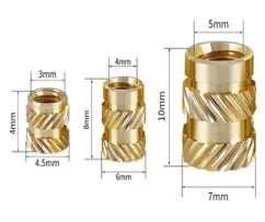 Knurled copper nut M5*10*OD 7 insertos impresion 3d Nut-M5*10*7 C22