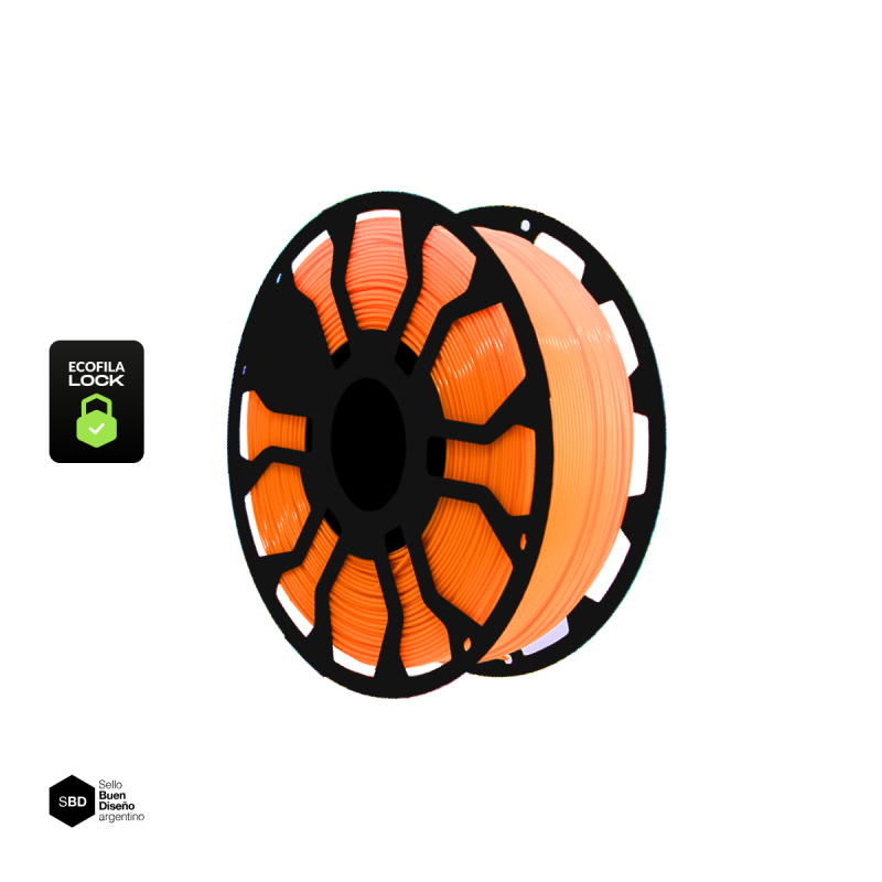 NARANJA CON CARRETEL PLA HELLBOT Filamento 3D 1,75mm x 1KG ECOFILA 3638