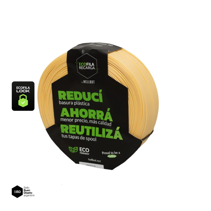 Arena Pastel SIN CARRETEL Filamento Hellbot ECOFILA 1Kg PLA 1,75mm ECOFILA 3654