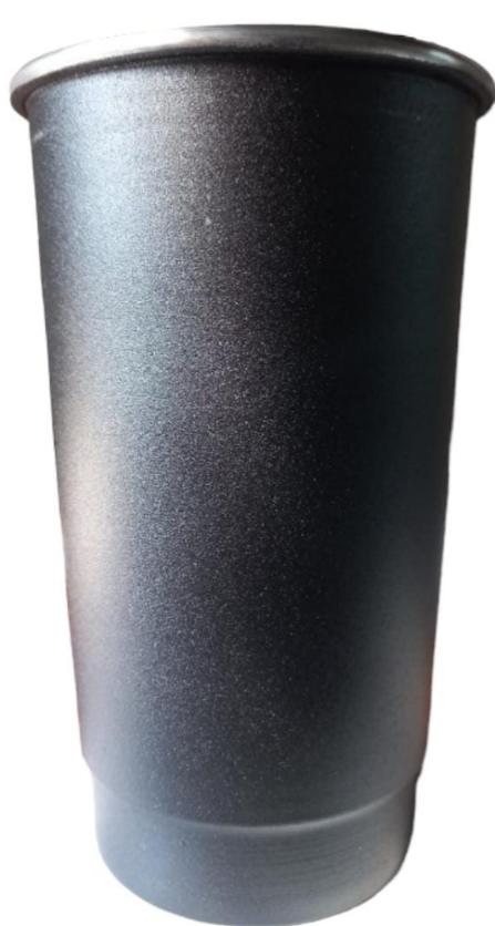 X100 VASO ALUMINIO LASERABLE FERNETERO NEGRO LISOS 1LTS
