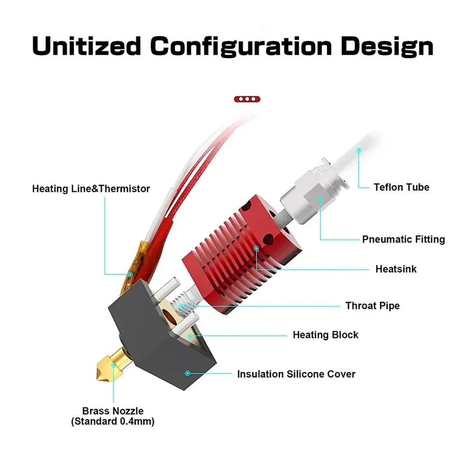 Hotend MK8 kit Creality para Ender 3, 3 PRO , 3 V2 - 4001030023