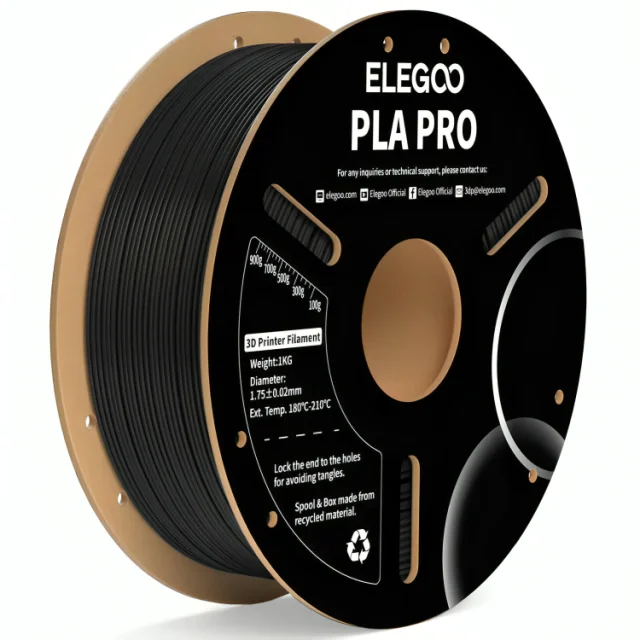 NEGRO PLA PRO Elegoo Filamento Diámetro 1,75mm 1kg 50.203.0188