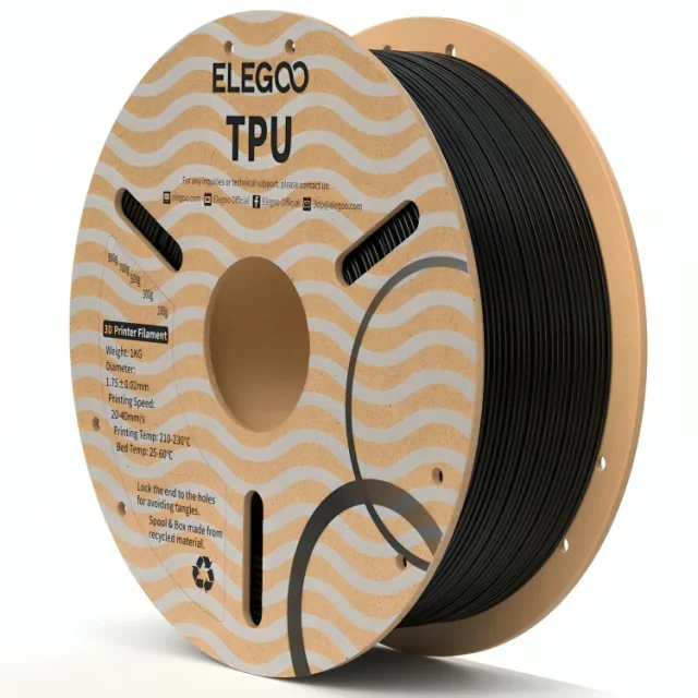 NEGRO TPU plastic trays FLEXIBLE Elegoo Filamento Diámetro 1,75mm 1kg 50.203.0567