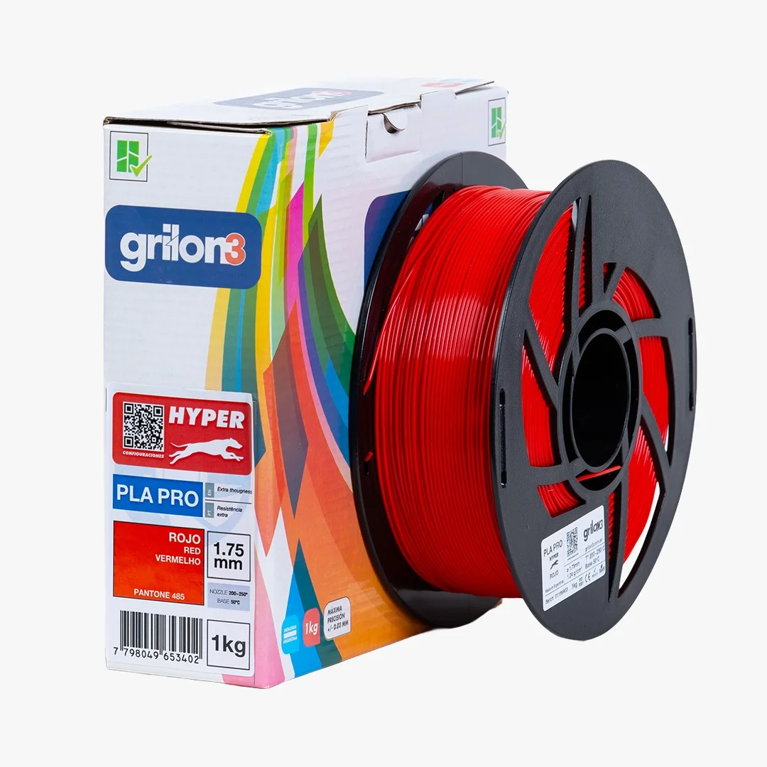 ROJO PLA HYPER GRILON ALTA VELOCIDAD FILAMENTO 3D 1.75MM 1KG PLAG3PROHYPER