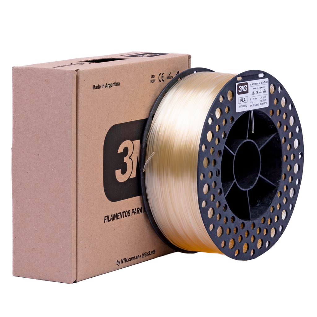NATURAL PLA 3N3 FILAMENTO 3D 1.75MM 1KG M80INT175CJ