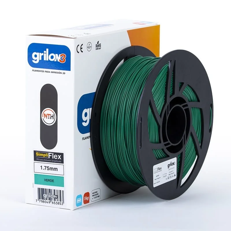 SIMPLIFLEX VERDE  GRILON FILAMENTO 3D 1.75MM 1KG FLEXIBLE TPU