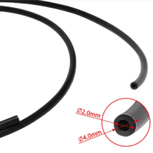 Tubo teflón 2mmx4mm Manguera PTFE para 1.75mm Color negro 1 METROS manguera COD 31187