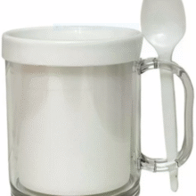 TRANSPARENTE ALTA TAZA PLASTICA SIN POLIMERO NI CUCHARA