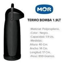 termo Mor, NEGRO, modelo bomba, 1.9litros