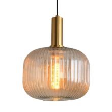 Luminaria Lampara aplique colgante oval 25 cm ámbar