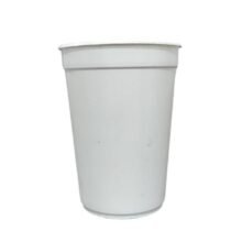 Blanco Vaso Milkshake de plastico polimero con sorbete 300 ml - AT