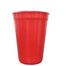 Rojo Vaso Milkshake de plastico polimero con sorbete 300 ml - AT