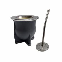 GRIS MATE LASERABLE con bombilla acero inoxidable