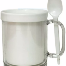 TRANSPARENTE ALTA TAZA PLASTICA SIN POLIMERO NI CUCHARA
