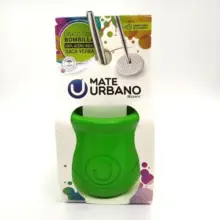 Mate Verde Plastico Urbano Con Bombilla Saca Yerba