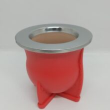 Rojo Mate LASERABLE con bombilla de acero inoxidable